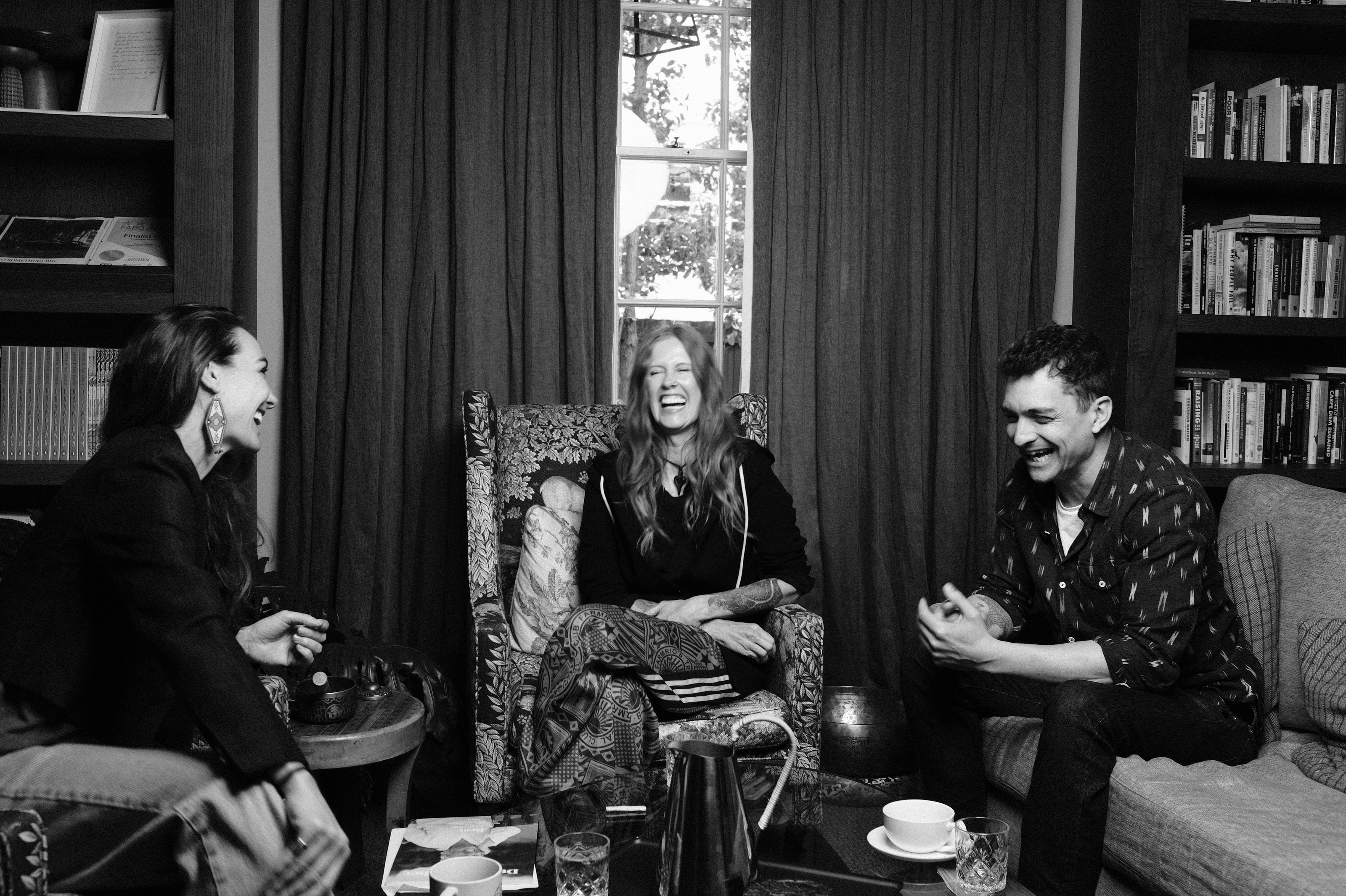Alexander Beiner, Catriona Wallace and Eleanor Gammell laughing together